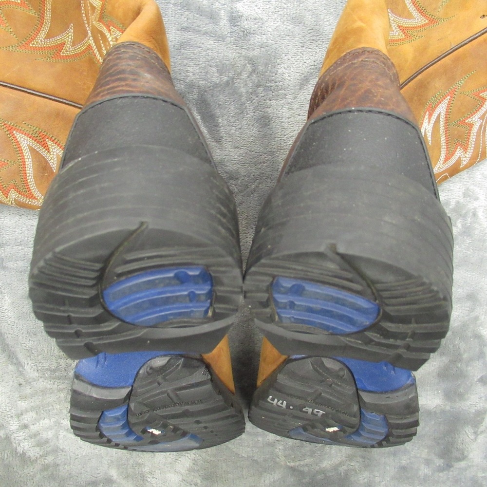 Tony Lama Women 7.5B Cowboy Boots Brown Red Leather Square Toe Western Riding - Picture 15 of 16